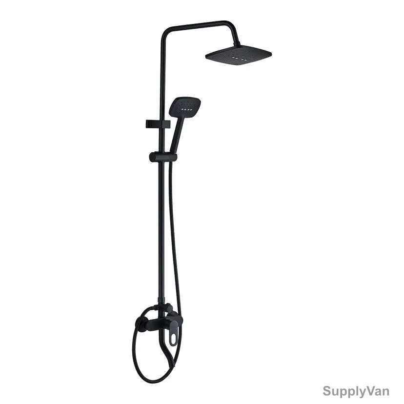 Milano Rain Shower System, Dito, Brass, Matt Black Finish — image 1