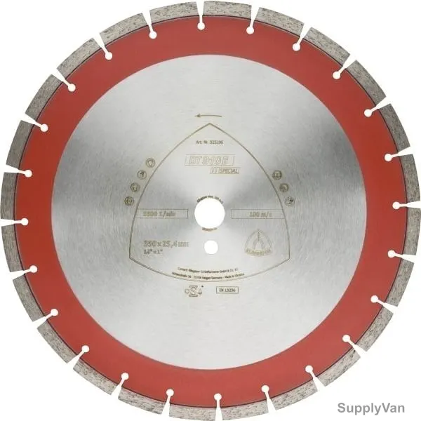 Klingspor Diamond Cutting Blade, DT910B, Special, 350MM