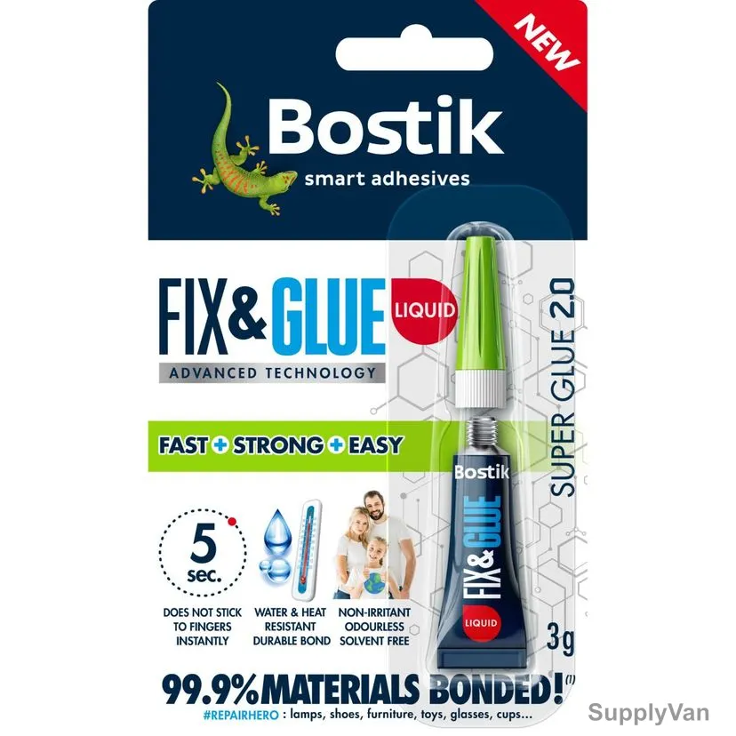 Bostik Fix & Glue Super Glue 2.0 Liquid, 30614760, 3GM — image 1