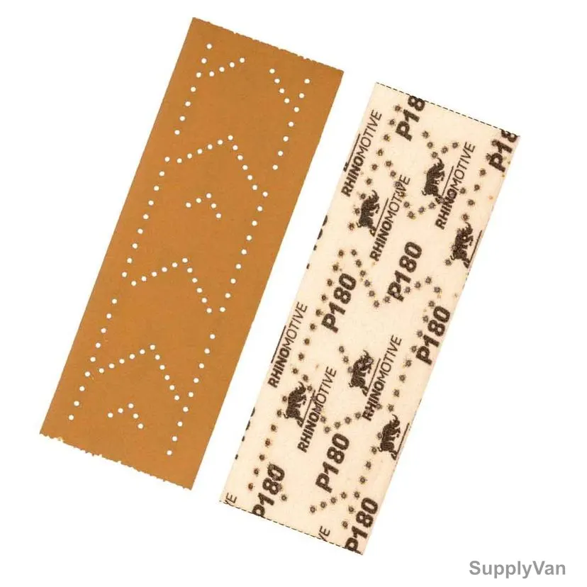 Rhinomotive Multi-Purpose Abrasive Sheet, R1517, 70MM x 198MM, P180, Gold, 55 Pcs/Box — image 1