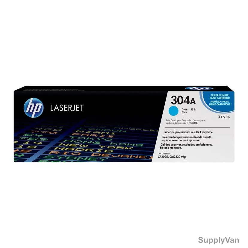 HP Original LaserJet Toner Cartridge, CC531A, 304A, Cyan