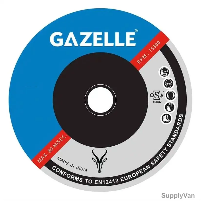 Gazelle Stainless Steel Grinding Disc, GSSG4-5, 115MM Dia x 22MM Bore Dia, 6MM Thk