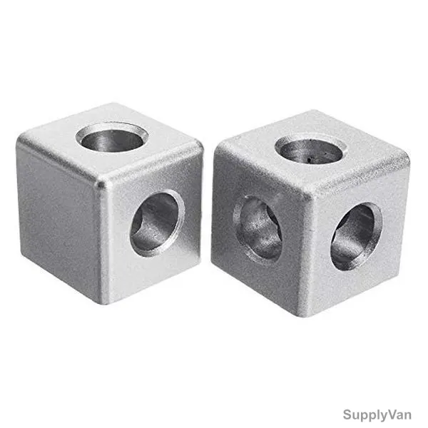 Extrusion Corner Cube Connector, 45 Series, 3 Hole, Aluminium, 45 x 45 mm, PK2