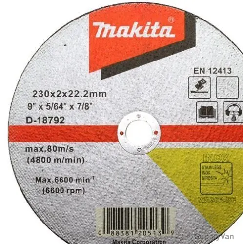 Makita Thin Cutting Wheel, D-18786, WA36R, 180mm
