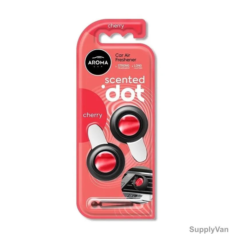 Aroma Scented Dot Car Air Freshener, Vent Clip, Cherry, 8ML, 2 Pcs/Pack