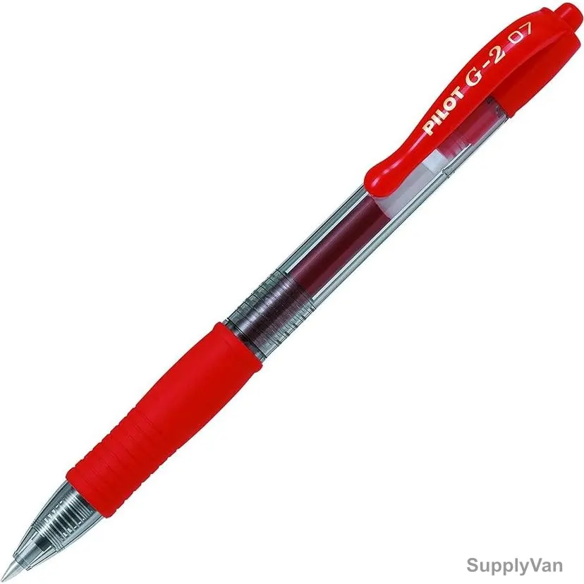 Pilot Retractable Gel Pen, BL-G2-7-R, 0.7MM Tip Size, Red, 12 Pcs/Pack