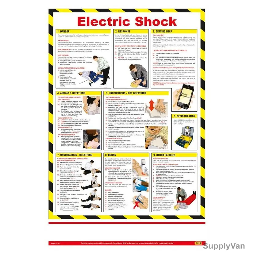 Loto-Lok Electric Shock Poster, EL-01, Vertical, 750 x 500MM