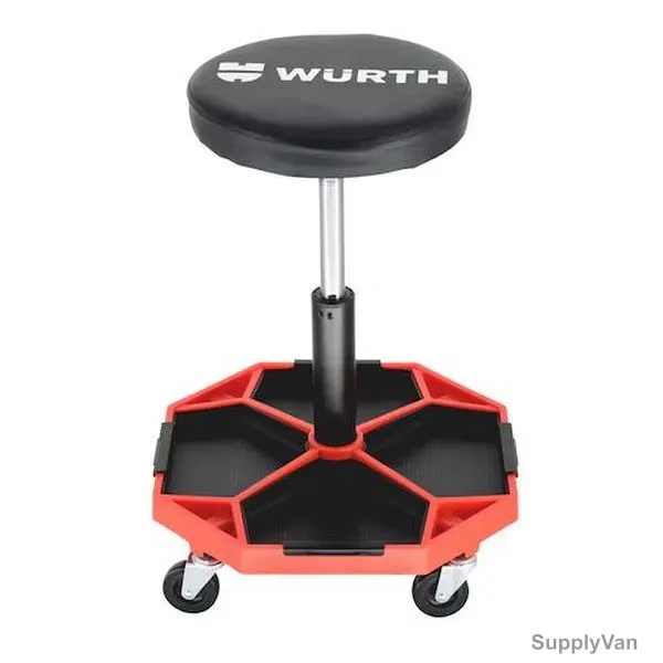Wurth Adjustable Swivel Stool With Removable Tray, 0957650352, 37CM-52CM Height, 135 Kg Weight Capacity — image 1