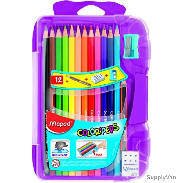 Maped Color'Peps Pencil Set, MD-183213, Assorted Colors, 12 Pcs/Set