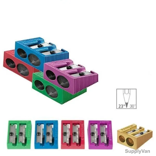 Staedtler Metal Pencil Sharpener, ST-510-20PR2, 2 Hole, Assorted Colors, 20 Pcs/Set