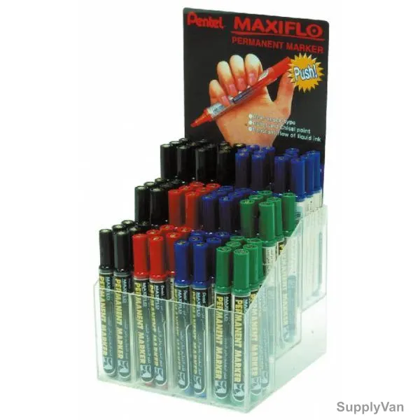 Pentel Permanent Marker, PE-NLF56-08E, Maxiflo, Assorted Colors, 96 Pcs/Set