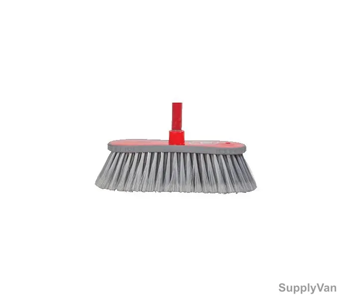 Britemax Broom Head W/ Stick, FB-411-OVEL, Red and Grey — image 1