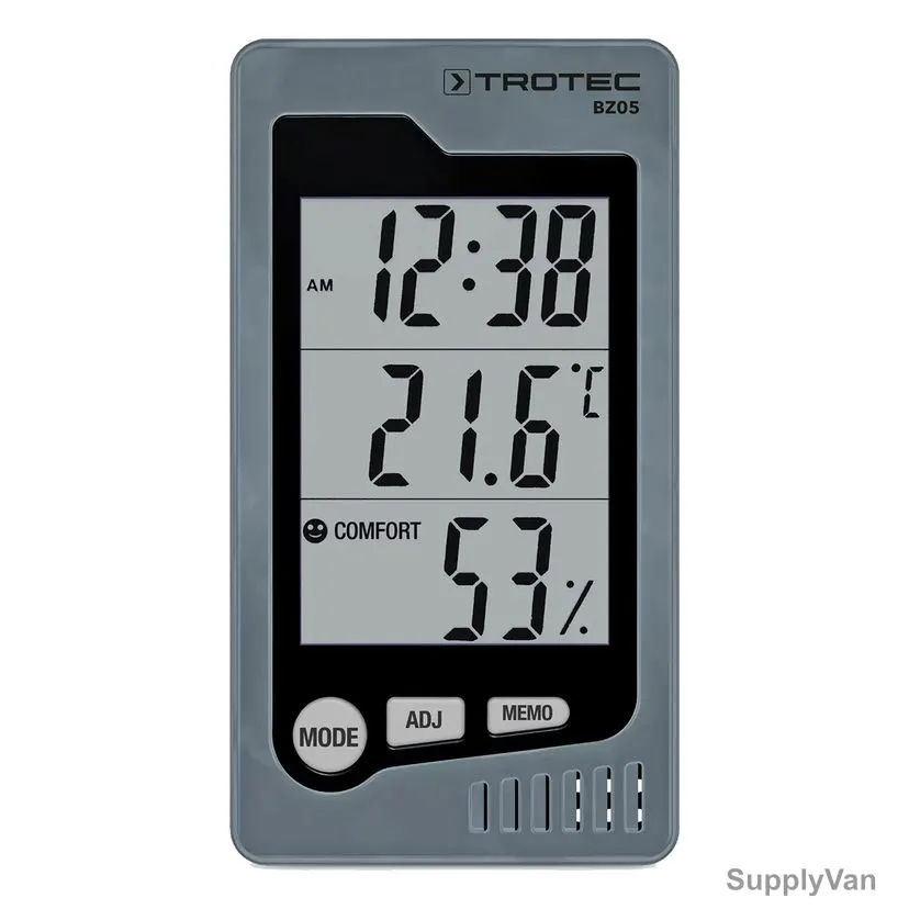 Trotec Indoor Thermohygrometer, BZ05, LCD, 0 to 50 Deg.C — image 1