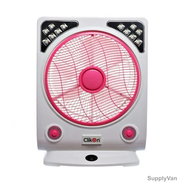 Clikon Rechargeable Box Fan, CK2800, 14 Inch, 18-32W