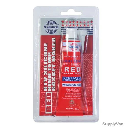 Asmaco RTV Sealant Silicone Gasket Maker, 85GM, Red, 12 Pcs/Carton
