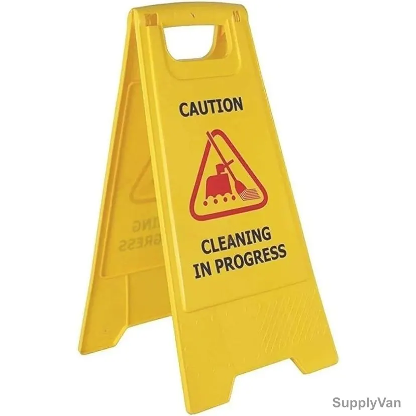 Swish Cleaning In Progress Foldable Sign Board, 60CM Height x 30CM Width, Yellow — image 1