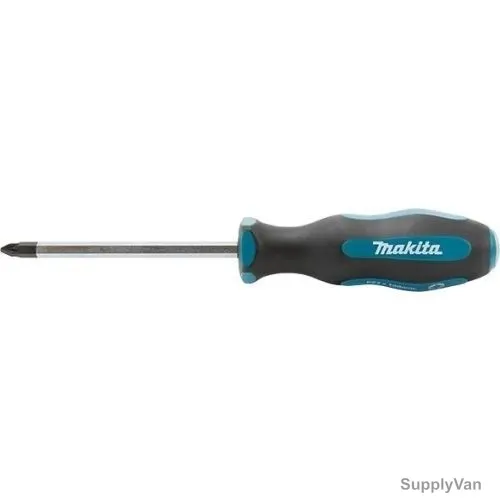 Makita Go Through Pozidrive Screwdriver, B-66101, PZ2 Tip Size x 100MM Length