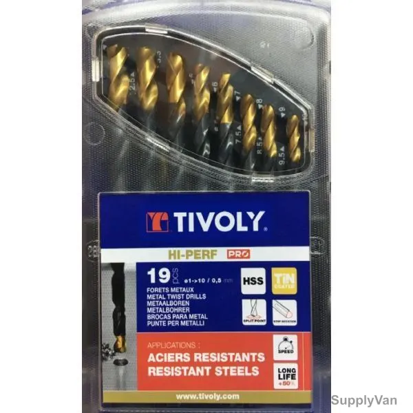 Tivoly Drill Bit Set, 11453170015, Hi-Perf Pro, 19PCS