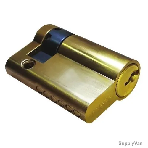 Dorfit Half Cylinder Door Lock, 45HK-PB, Brass, 45MM, Polished Brass