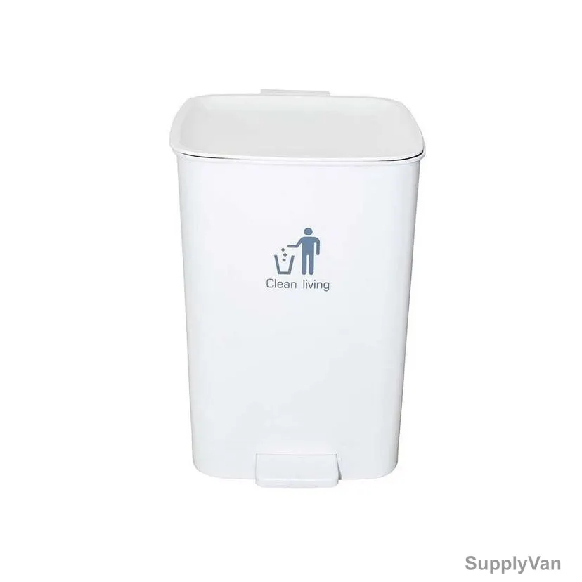 Akc Pedal Trash Bin, GC92-13, Plastic, 13 Ltrs, White — image 1