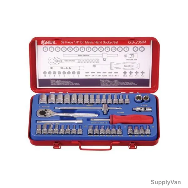 Genius Metric Hand Socket Set, GS-239M, 39PCS