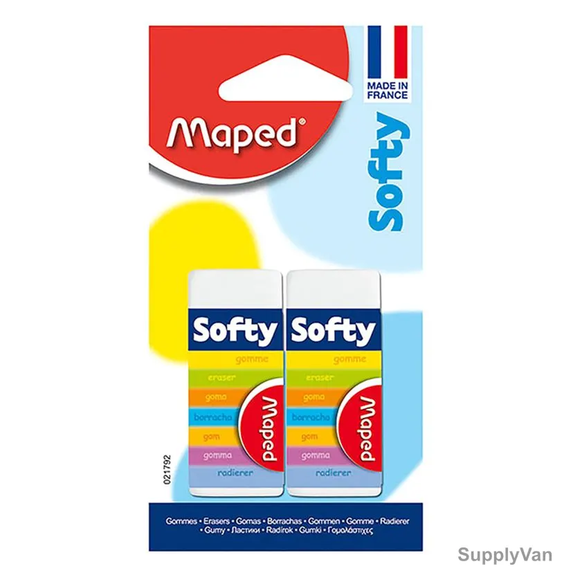 Maped Softly Eraser, MD-021792, White, 2 Pcs/Pack