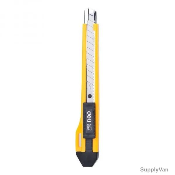 Deli Utility Knife, E2031, ABS and Steel, 9 x 80MM, Yellow