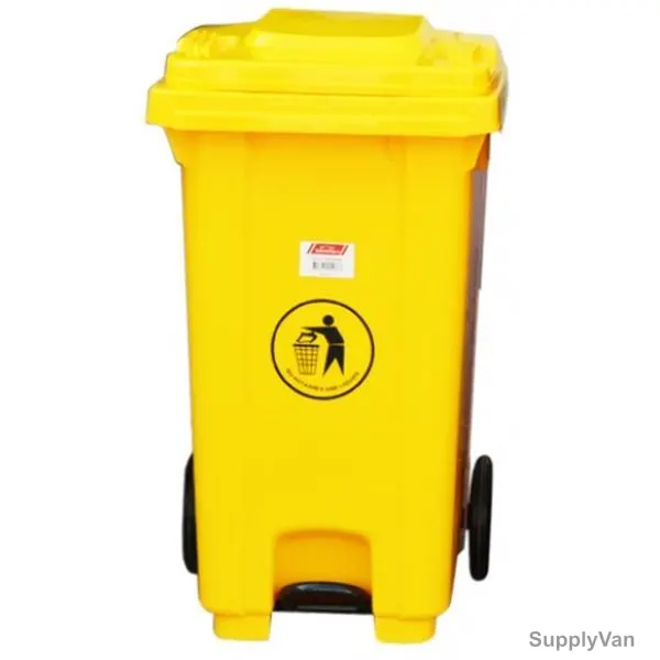 Brooks Pedal Waste Bin, BKS-PDL-087, 100 Ltrs, HDPE, Yellow