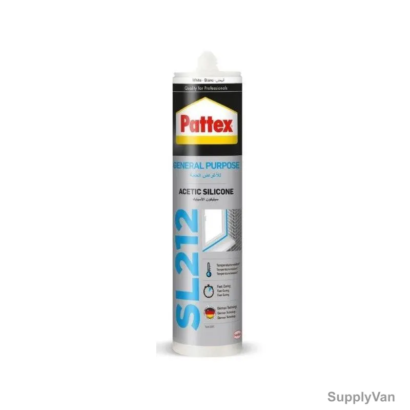 Pattex General Purpose Silicone Sealant, GP-SL212, 280ML, White, 24 Pcs/Pack