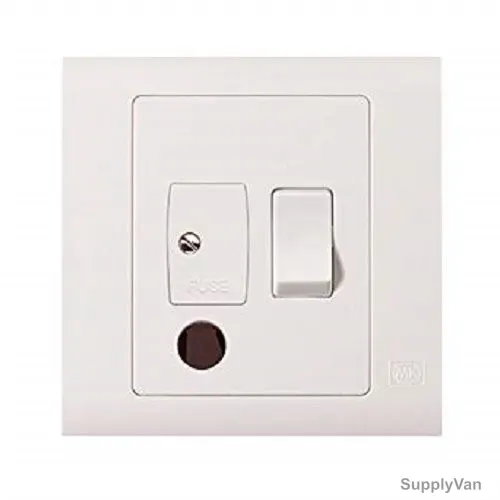 Mk Switched Fused Connection Unit With Flex Outlet, MV1041WHI, Essential, Polycarbonate, 1 Gang, 13A, White