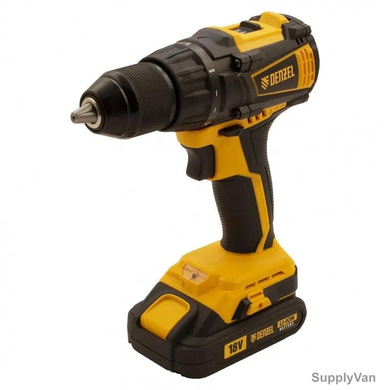 Denzel Cordless Drill/Driver Set, BLDL-IB-18-02, 18V, Li-Ion, 21+1 Torque Setting, 0-500/0-2000 RPM, 17 Pcs/Set — image 1