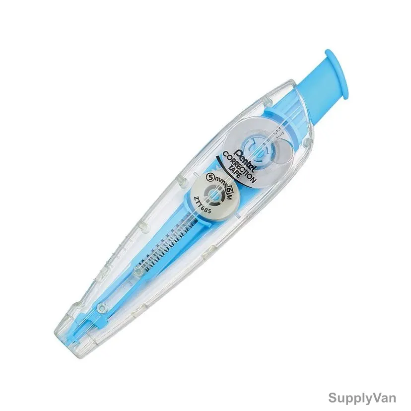 Pentel Retractable Correction Tape, PE-ZTT605S-WE, 5MM x 6 Mtrs, Blue, 24 Pcs/Pack