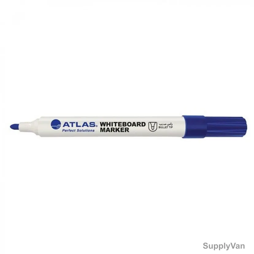 Atlas White Board Marker, AS-MW10-BE, 2.2-2.8MM Tip Size, Blue, 12 Pcs/Pack