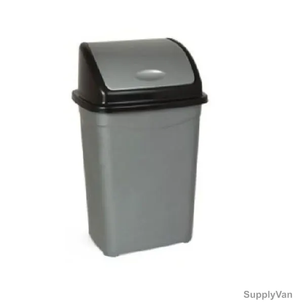 Brooks Swing Trash Bin, BKS-UP018-SWG-2140, Sana Series, Plastic, 16 Ltrs, Metallic