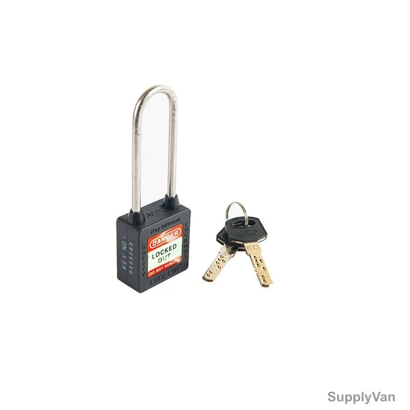 Loto-Lok Three Point Traceability Lockout Padlock, 3PTPNKDL80, Nylon and Stainless Steel, 80 x 5MM, Noir