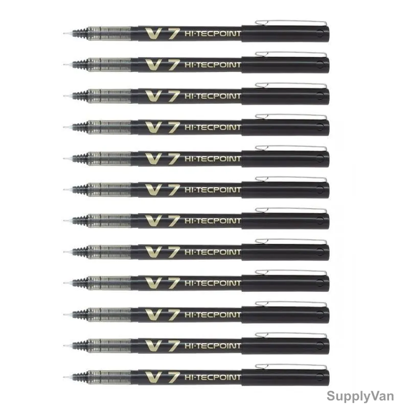 Pilot Rollerball Pen, BX-V7-B, Hi-Tecpoint, 0.7MM, Black, PK12