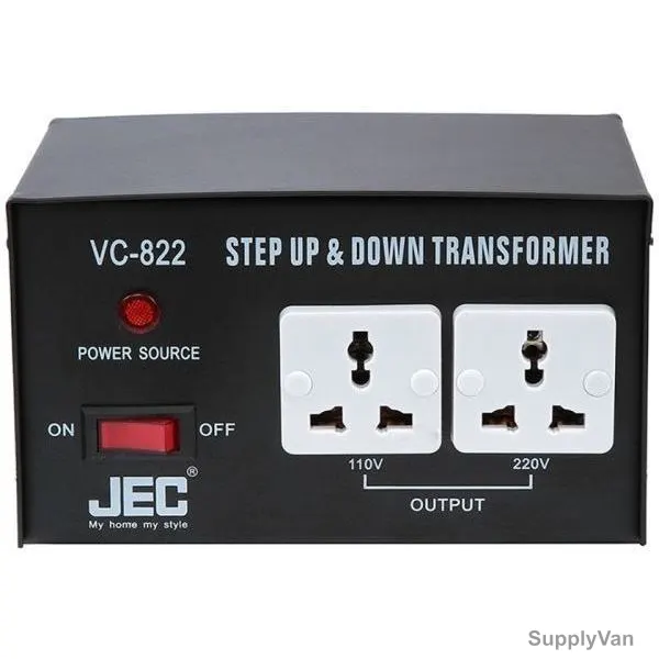 JEC Step Up and Down Transformer Voltage Converter, VC-822, 300W, Black