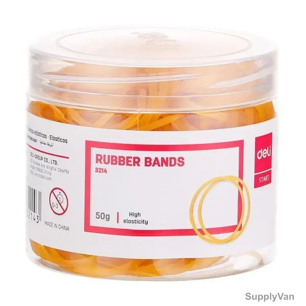 Deli Rubber Band, E3214, 50GM, Beige