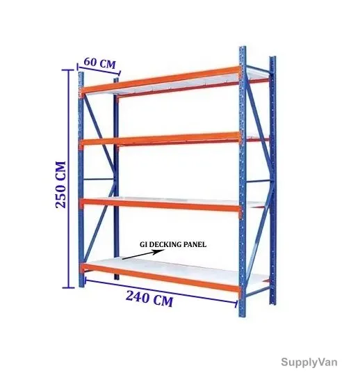 Ast Medium Duty Racking, MD250602404, 4 Shelves, 500 Kg Capacity, HR Steel