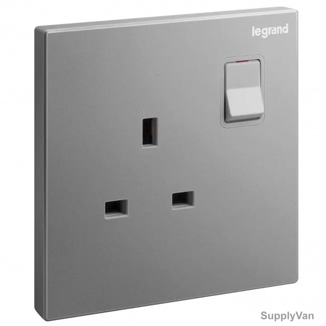 Legrand Switched Socket, 282432-C3, Galion, 13A, 250V, 1P, Dark Silver