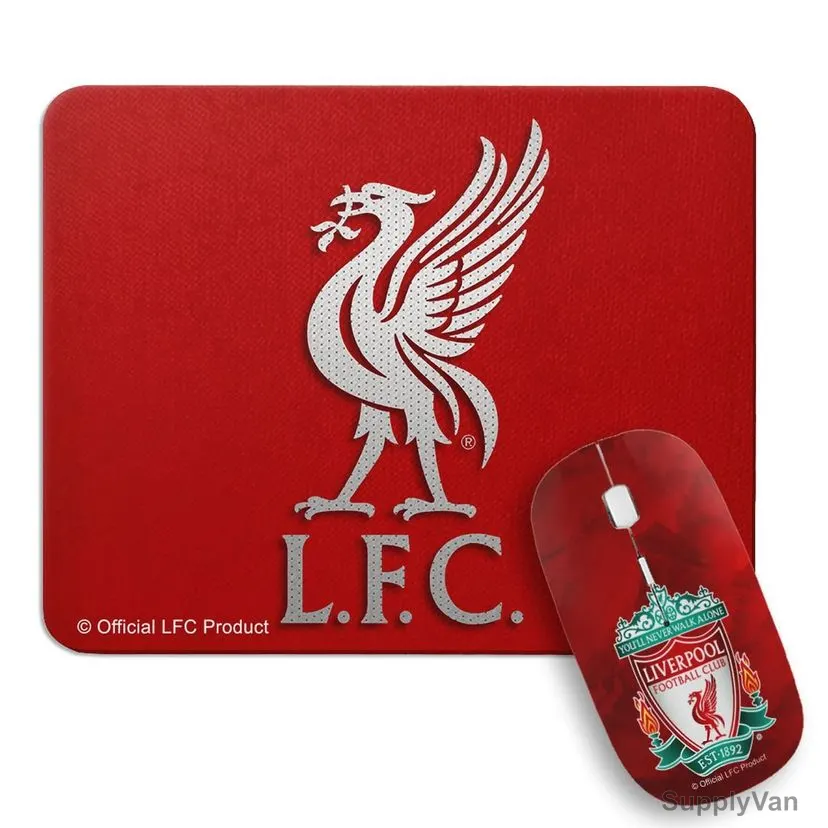 Wackylicious Liverpool Wireless Mouse With Mouse Pad, 1486-1231-613, White/Red, Combo Offer — image 1