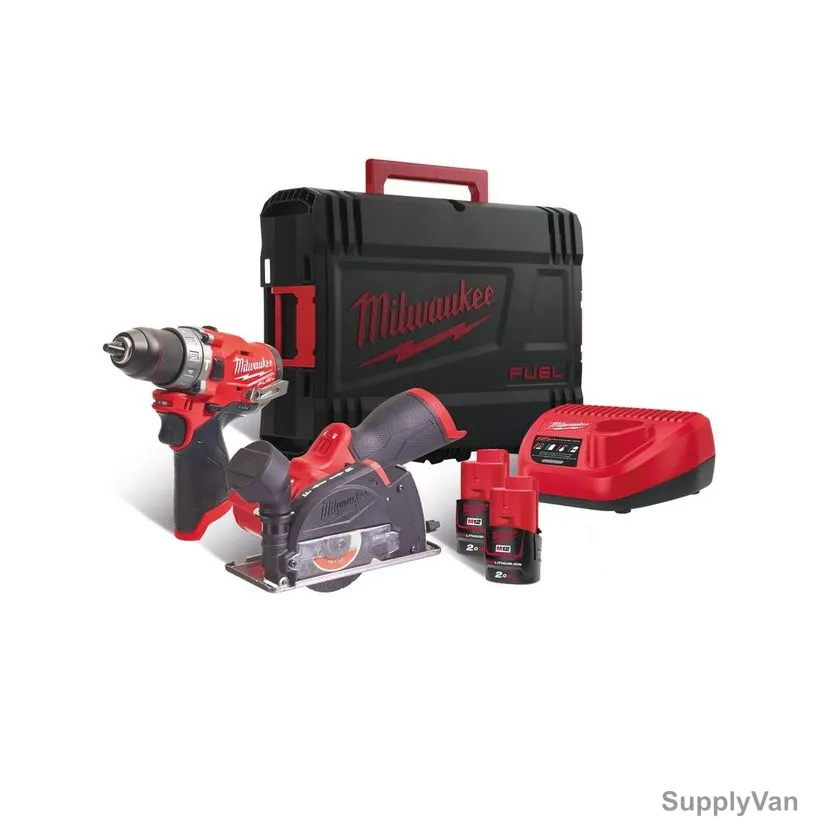 Milwaukee Cordless Combo Tool Kit, M12FPP2F-402X, 12V