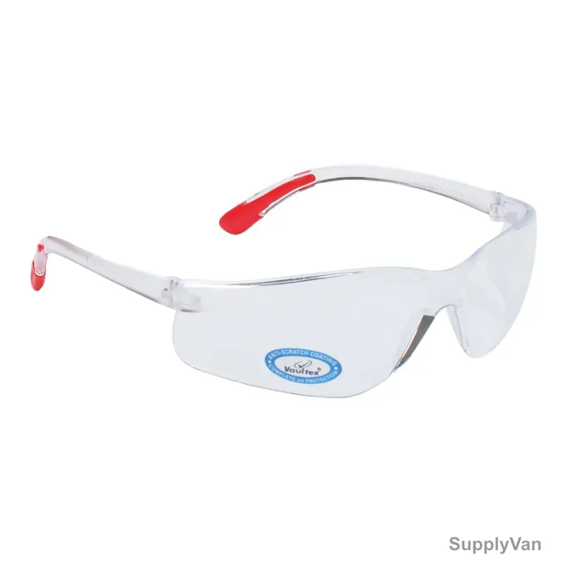 Vaultex Safety Spectacles, V91, Clear, PK10