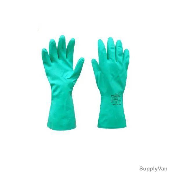 Vaultex Nitrile Gloves, PLR, Synthetic Rubber, 2XL, Cyan