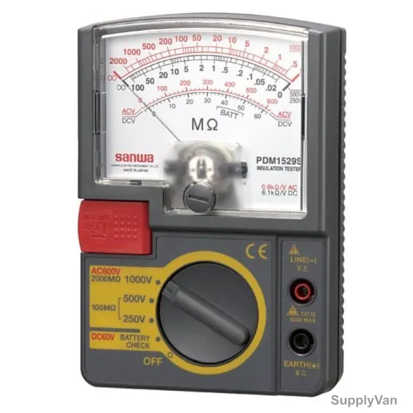 Sanwa Analog Insulation Testers, PDM1529S, 600VAC