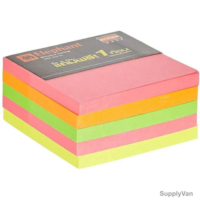Elephant Sticky Note, 70 GSM, 3 x 3 Inch, Multicolor, 12 Cubes/Pack