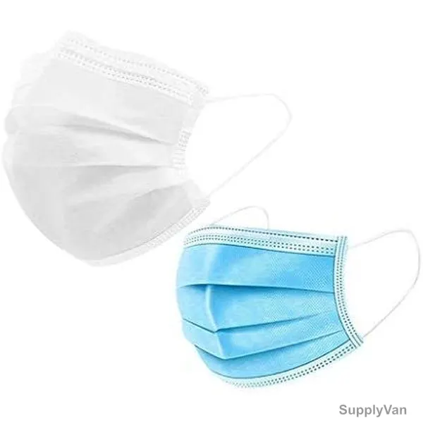 Kids Disposable Face Mask, Non-Woven, 3 Layer, White/Blue, 50 Pcs/Pack — image 1