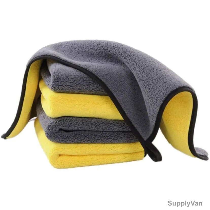 Techvida Cleaning Cloth, 30 x 40cm, Microfiber, Yellow and Grey — image 1
