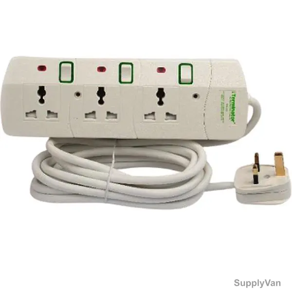 Terminator Universal Power Extension Socket, TPB-3G, 3 Way, 3 Mtrs, 13A — image 1