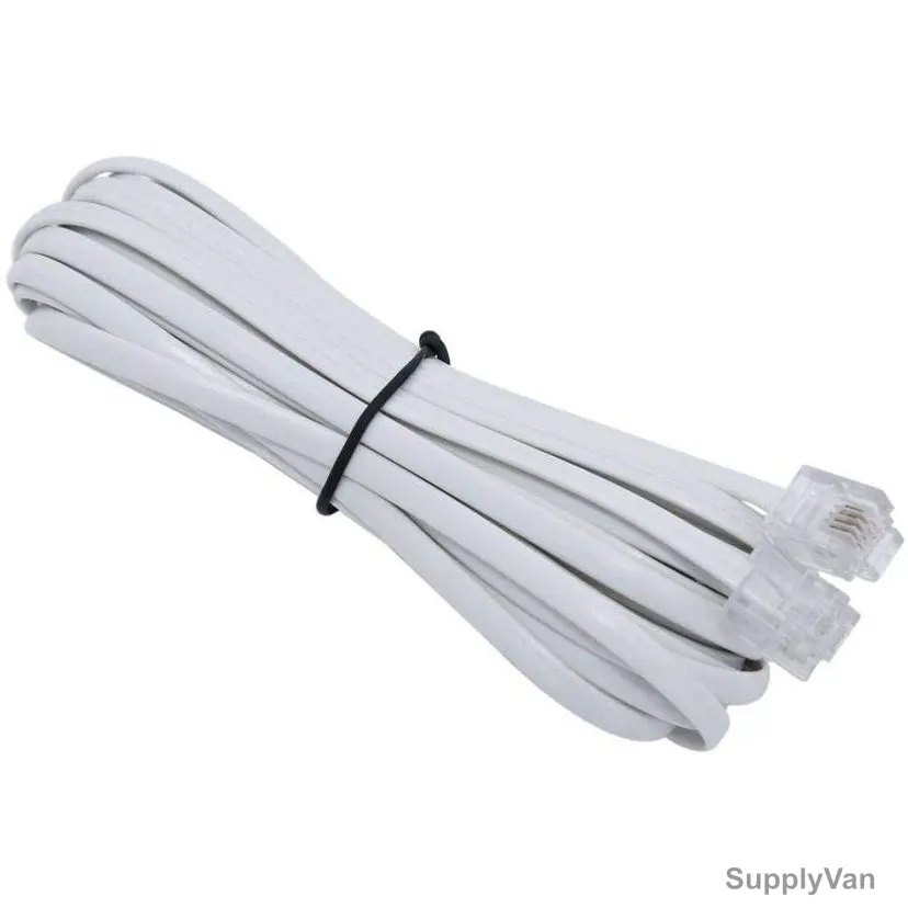Telephone Patch Cord, 10 Mtrs, RJ45, White — image 1